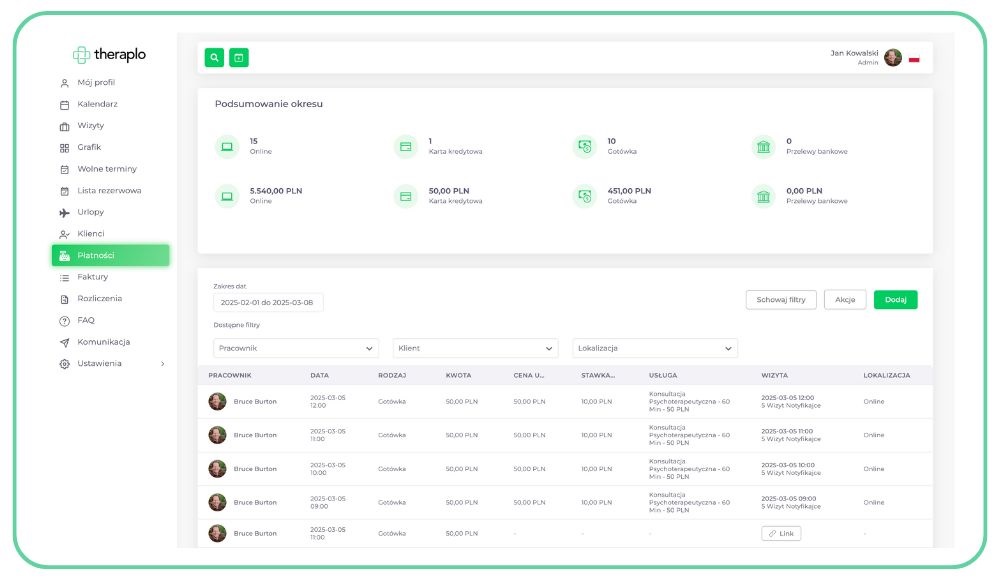 theraplo, program do obsługi gabinetu, program do gabinetów lekarskich